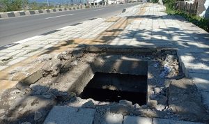 Trotoar Jalan Diponegoro Palu Rusak, Padahal Belum Setahun Rampung, PPK Bencana : Besi Penutup Dicuri, Kontraktor Sudah Lapor Polisi