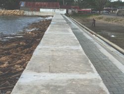 Baru Dibangun 2021, Tembok Laut Pantai Karya Bersama Sudah Retak