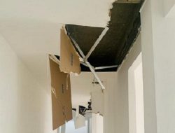 Pekerjaan Konstruksi Bangunan Gedung Perpustakaan Kota Palu Mengalami Kerusakan