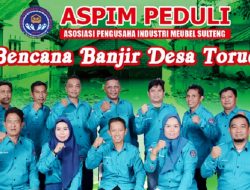 Aspim Sulteng Salurkan Bantuan Korban Banjir Torue