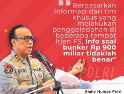 Polri Pastikan Kabar Temuan Bunker Rp900 Miliar di Rumah Ferdy Sambo Tidak Benar