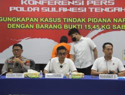 Polda Sulteng Gagalkan Peredaran Gelap 15,450 Kg Sabu