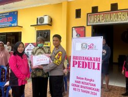 Polsek Baolan Peringati Hari Kesatuan Gerak Bhayangkari ke-72 dengan Bansos