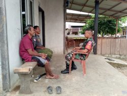 Babinsa Bungku Utara Laksanakan Anjangsana, Silaturahmi di Desa Tirowangan Bawah Morowali Utara