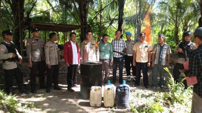 Polsek Moutong Musnahkan Pembuatan Cap Tikus, Kapolsek Diacungi Jempol Pimpin Langsung Operasi