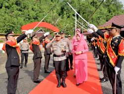 Polres Morut Gelar Tradisi Penyambutan Kapolres Baru