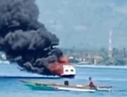 Speed Boat Polres Touna Terbakar di Perairan Labuan, Kerugian Capai Rp400 Juta