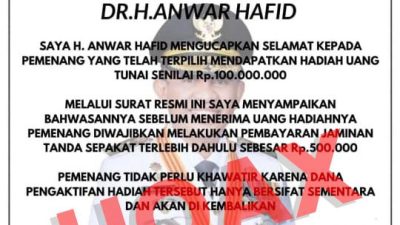 Catut Nama Gubernur , Masyarakat Diperingatkan Waspada
