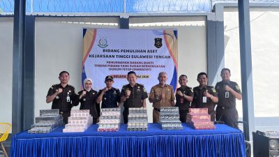 Kejati Sulteng Musnahkan 3,2 Juta Batang Rokok Ilegal di Rupbasan Palu