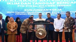 Wagub Meresmikan Deklarasi Konsorsium Iklim PTN-PTS, Dorong Kampus Jadi Solusi Kebencanaan Sulteng