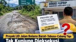 Proyek IJD Jalan Bolano Barat Tembusan Cabang Tiga Lambunu Tak Kunjung Dieksekusi, Kinerja Dinas PUPRP Parimo Disorot